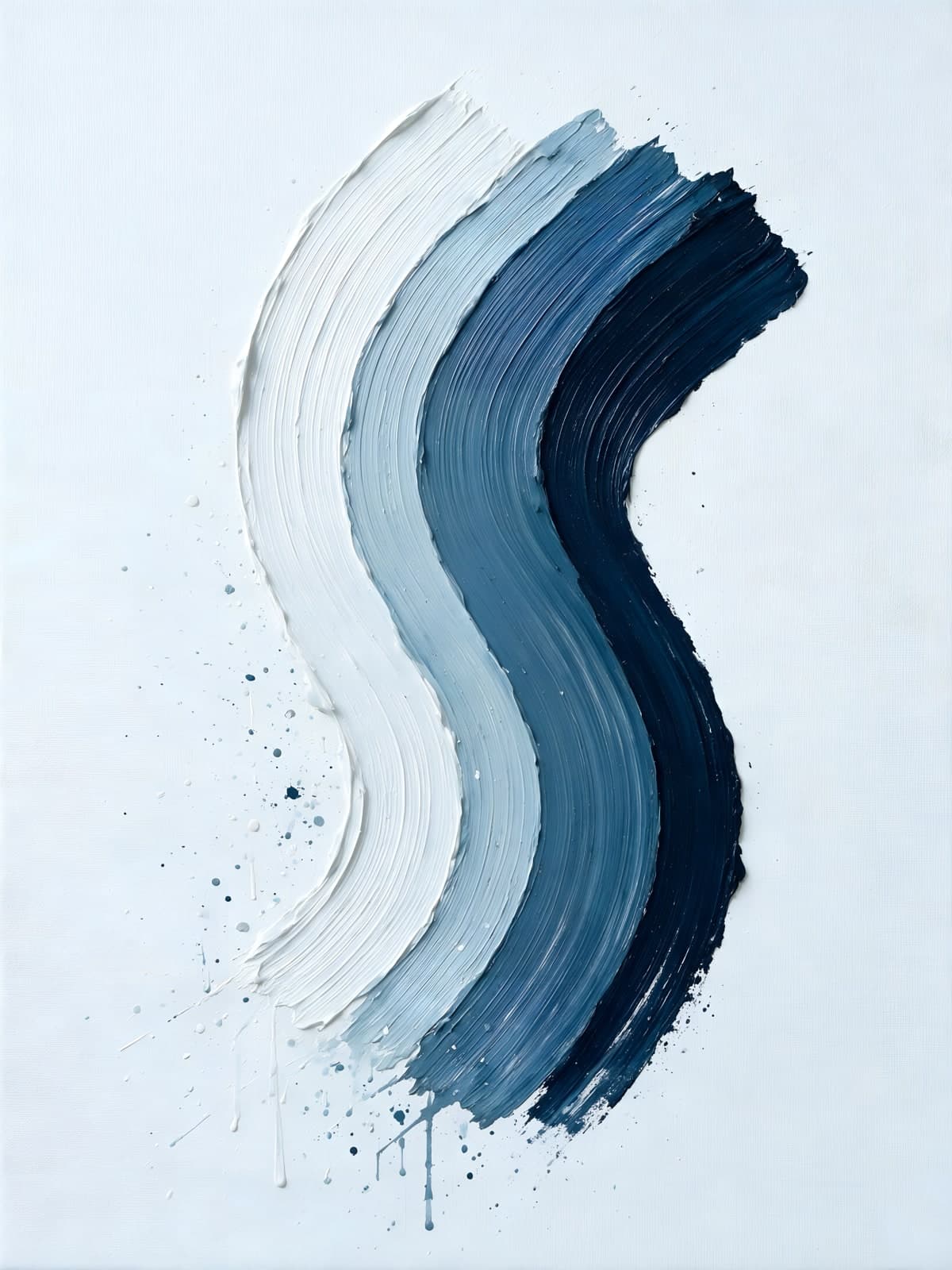 Blauwe penseelstreek in drie tinten