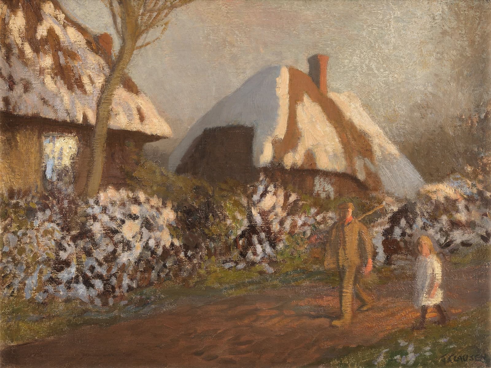Huisjes op een vriezende avond