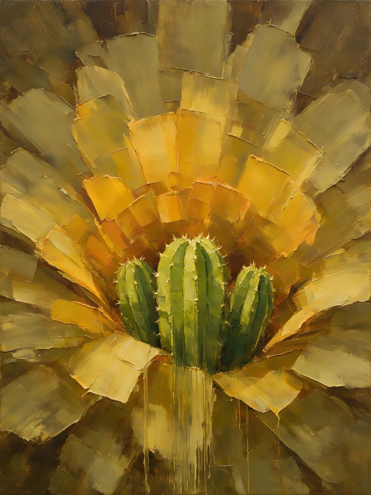 Cactus in een gele bloem