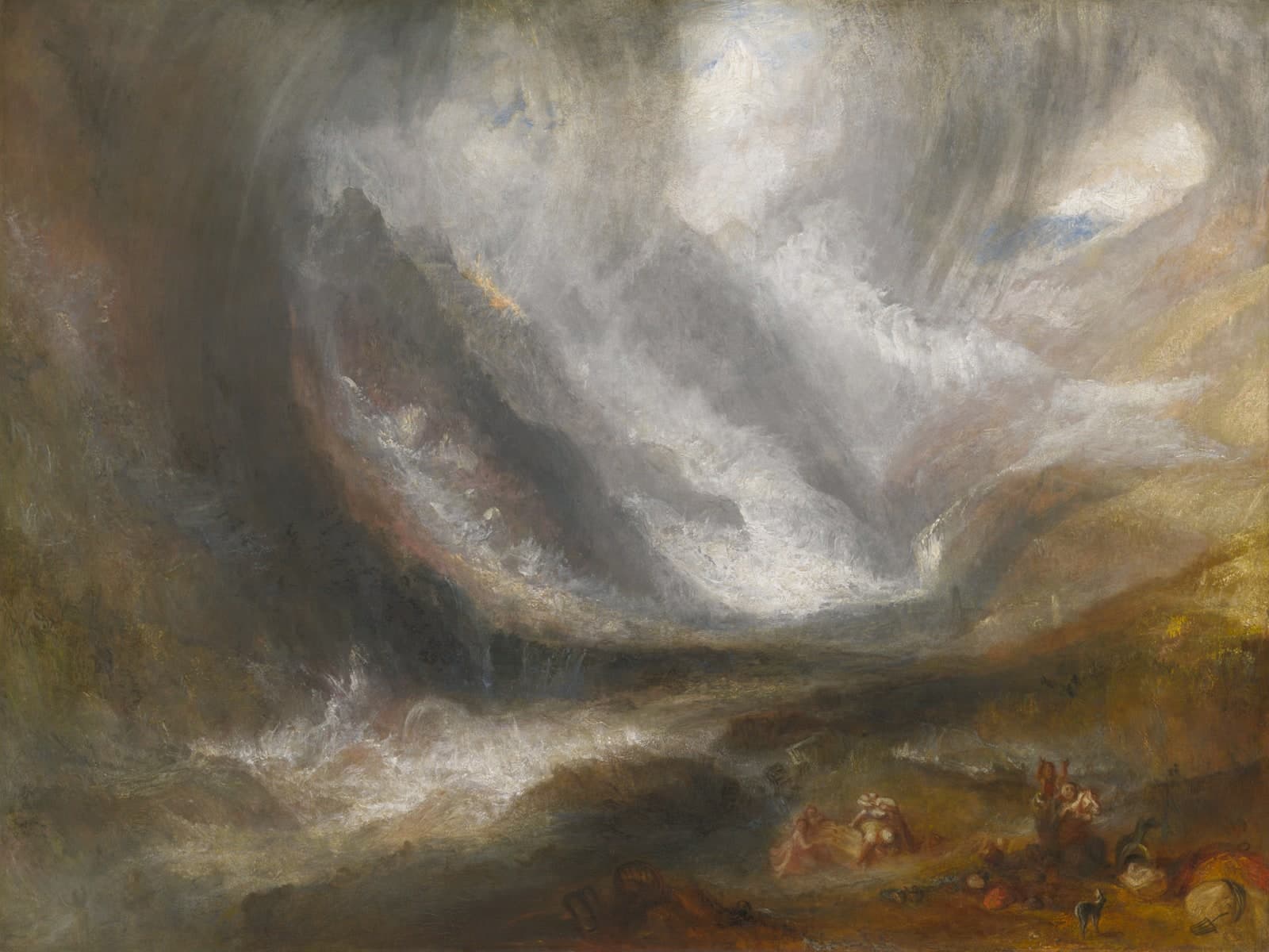 Het dal van Aosta, sneeuwstorm, lawine en onweer