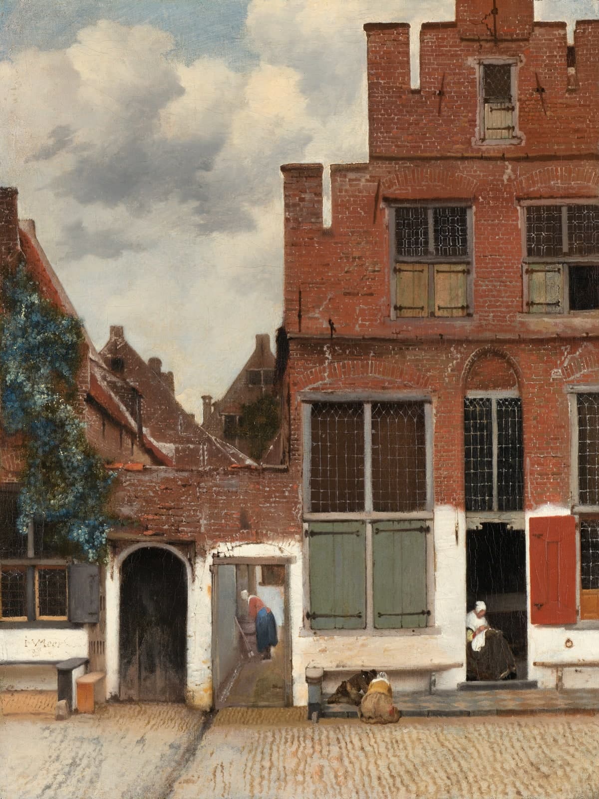 Het straatje, gezicht op huizen in Delft