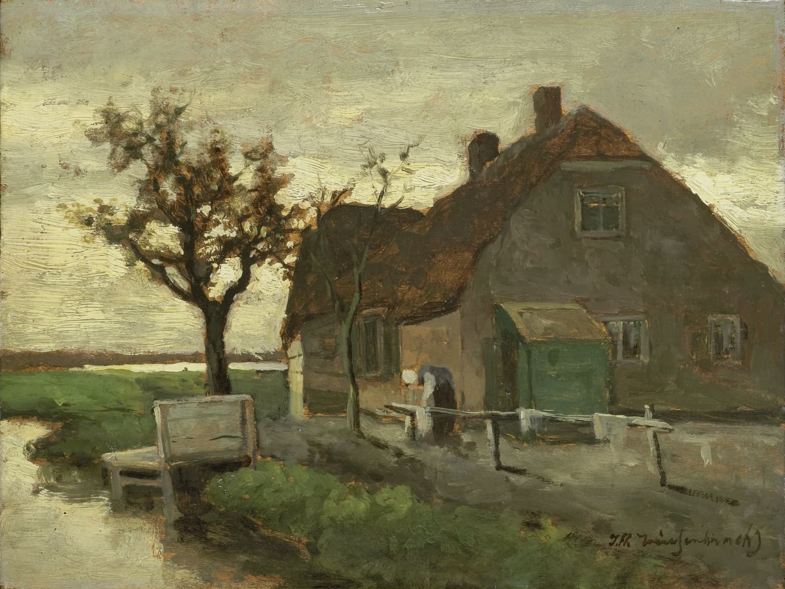 Boerenhuis aan een vaart