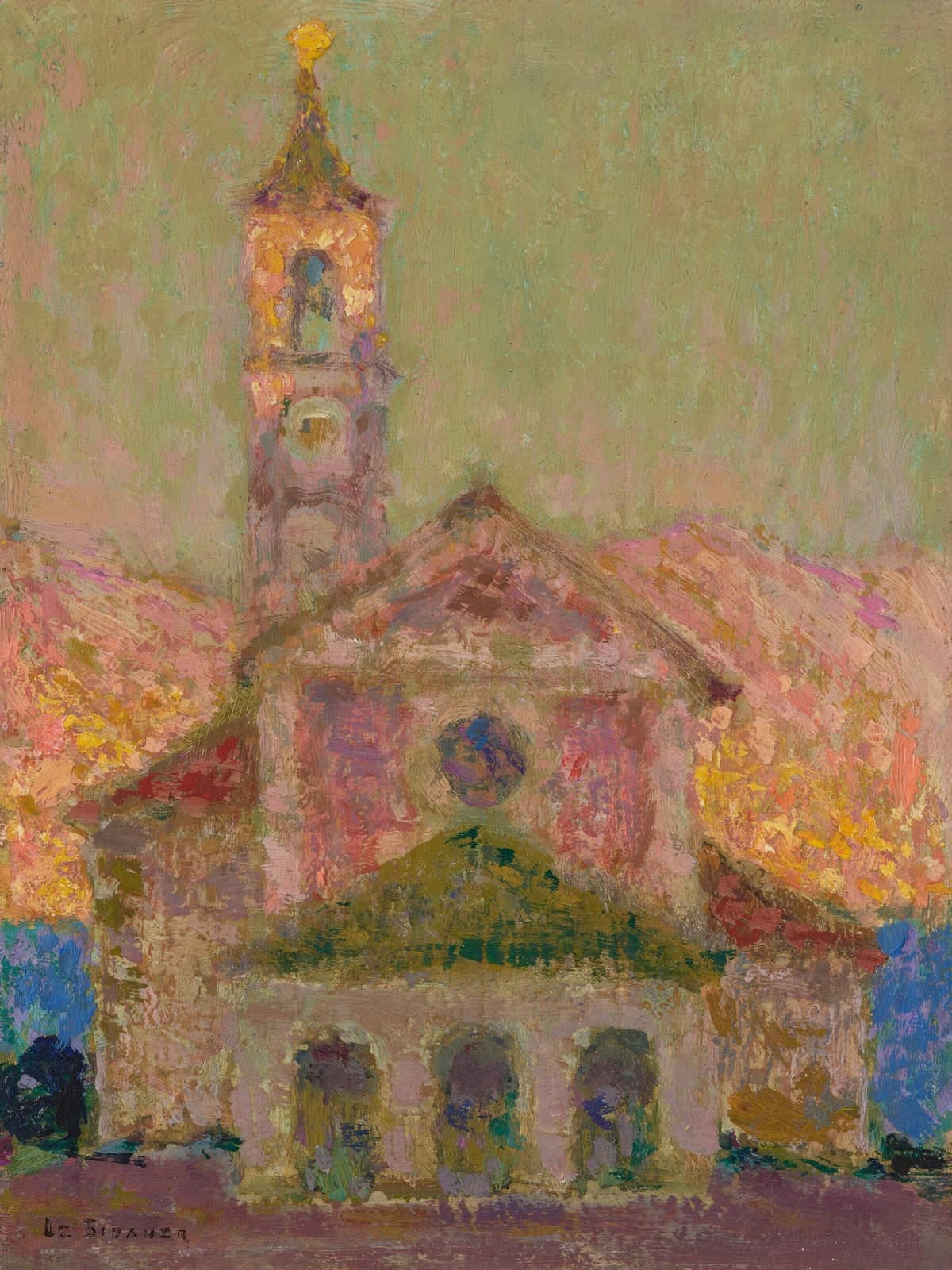 De kerk aan het Lago Maggiore