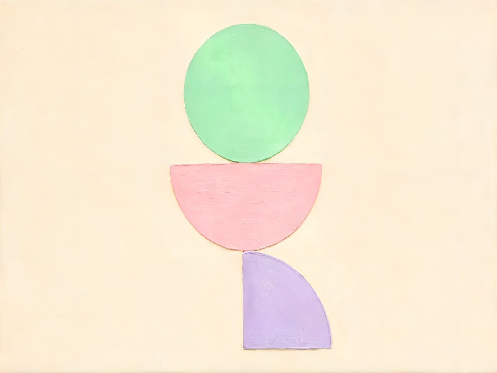 Groene cirkel en roze halve vormen