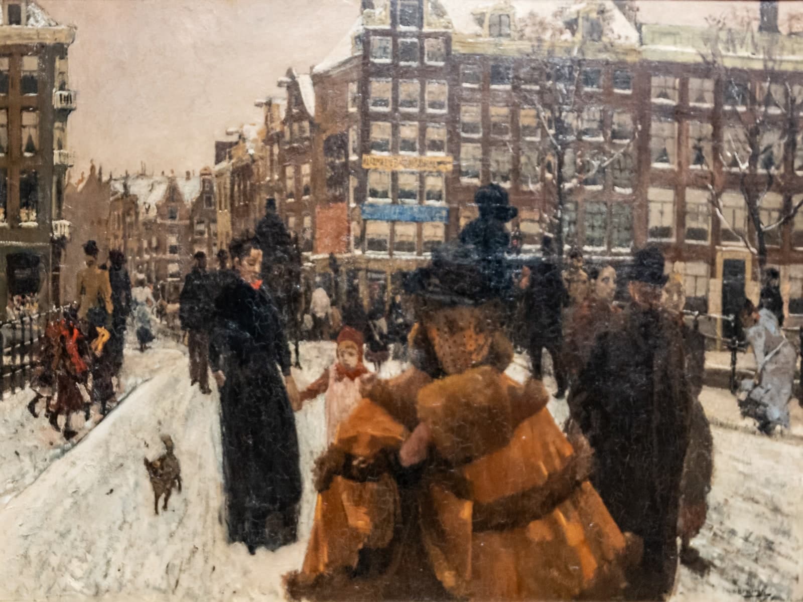 Singelbrug bij de Paleisstraat met een hondje