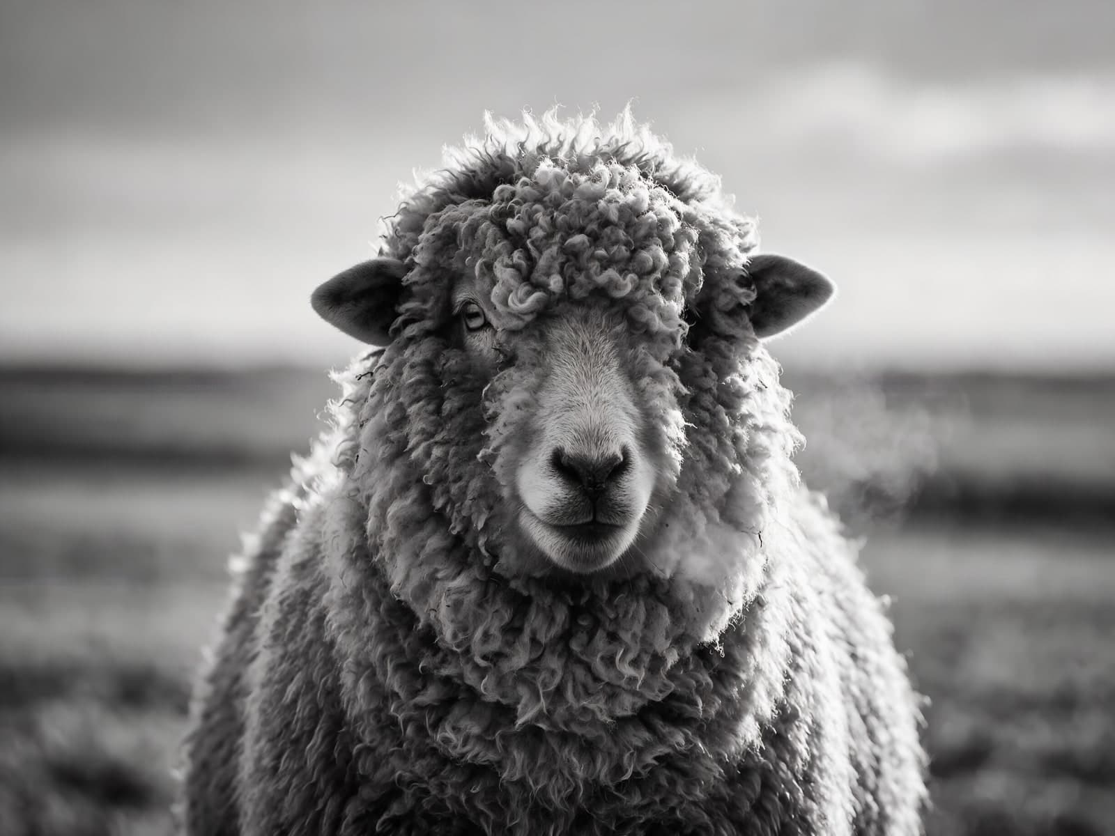Schaap met dikke wollen vacht