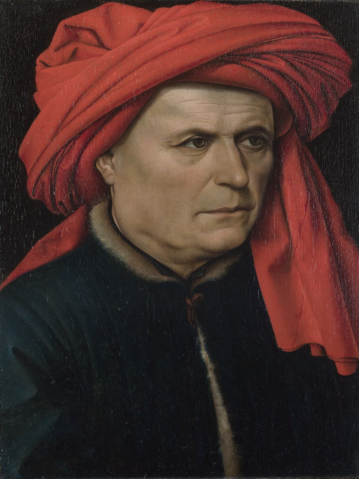 Portret van een man met rode tulband