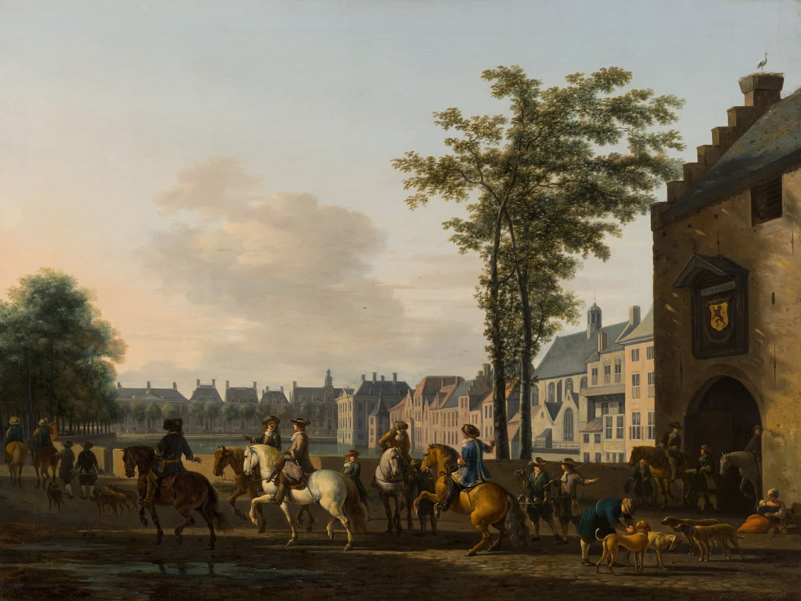 Jachtstoet bij de Hofvijver in Den Haag