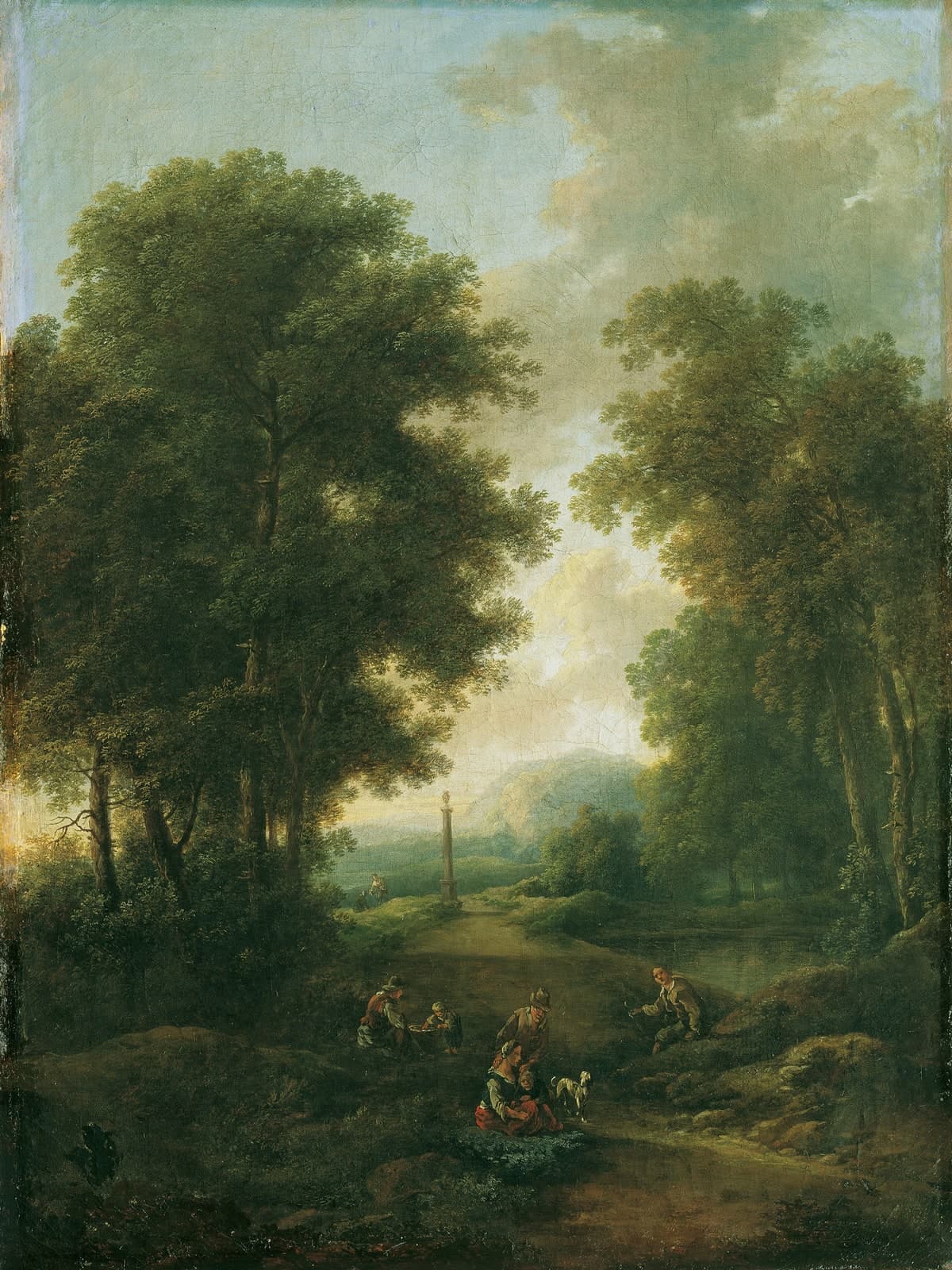Boslandschap met een wegkapelletje