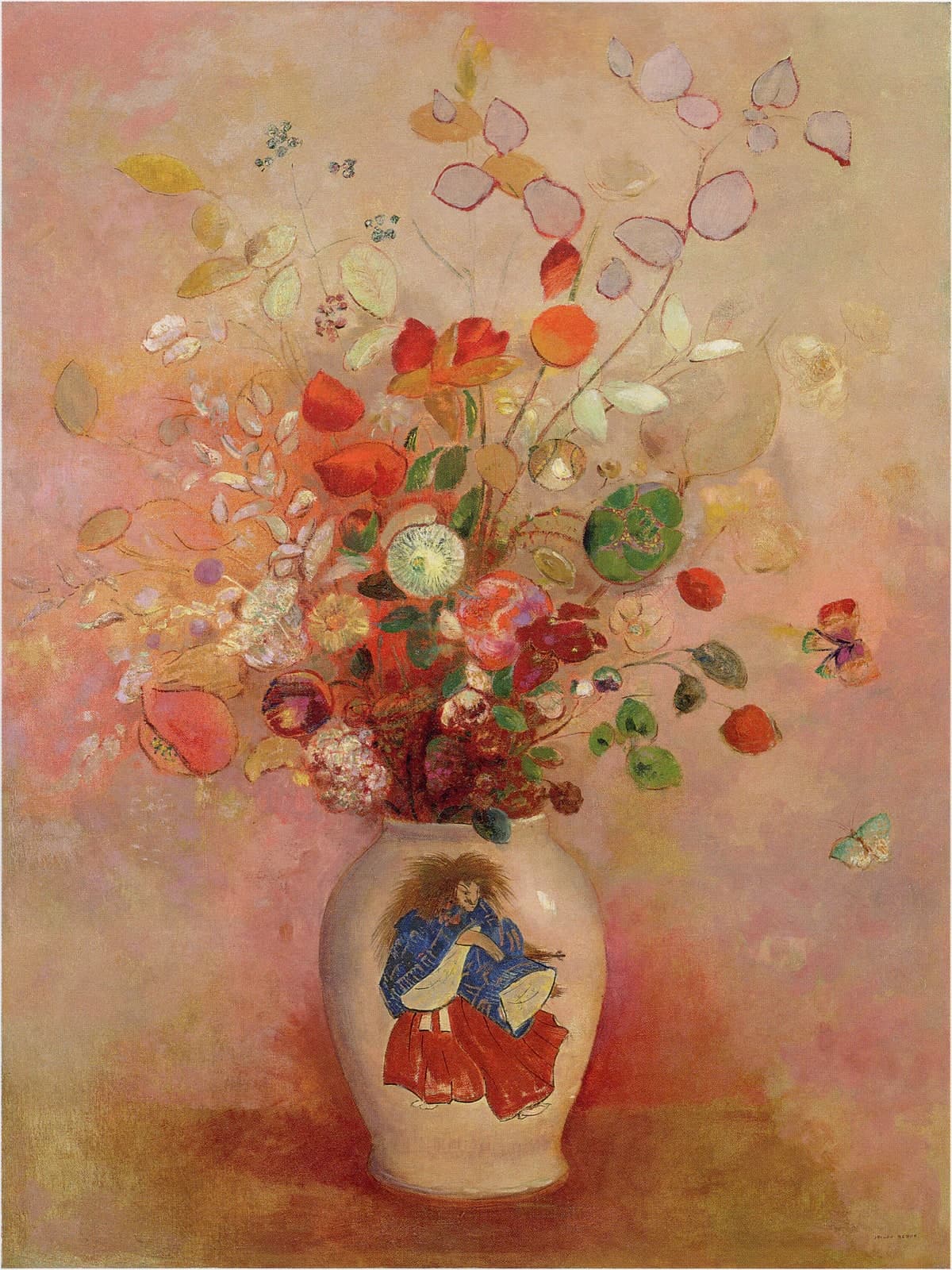 Bloemen in een Japanse vaas