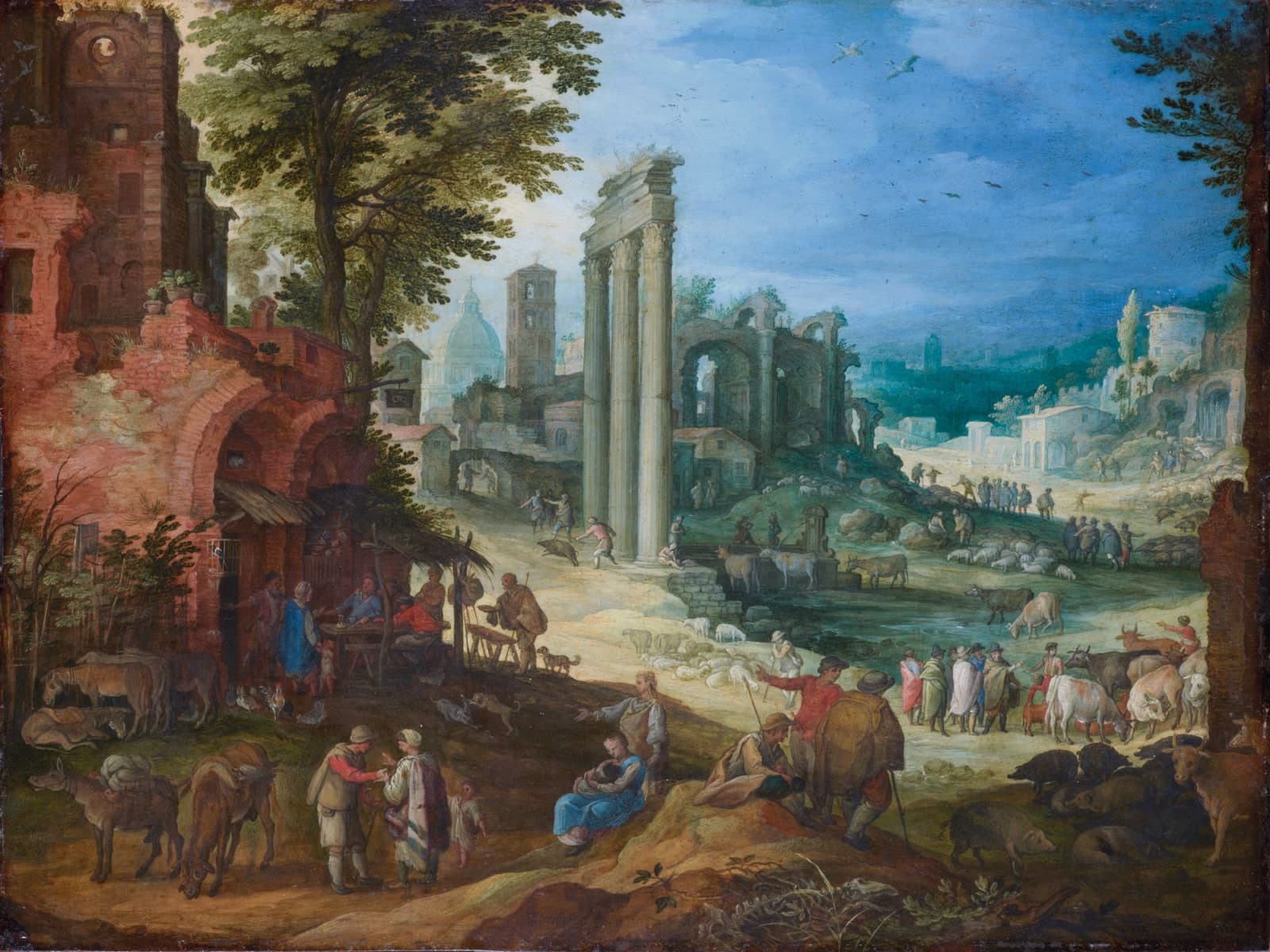 Landschap met Romeinse ruïnes