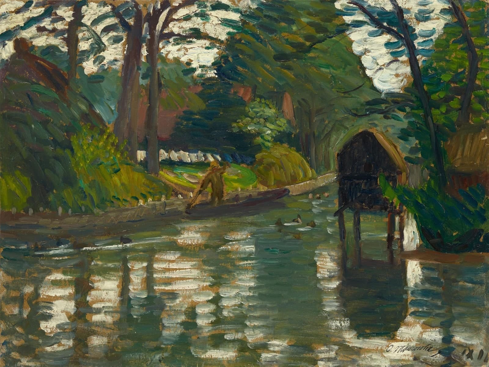 Wümme met schuitenvaarder