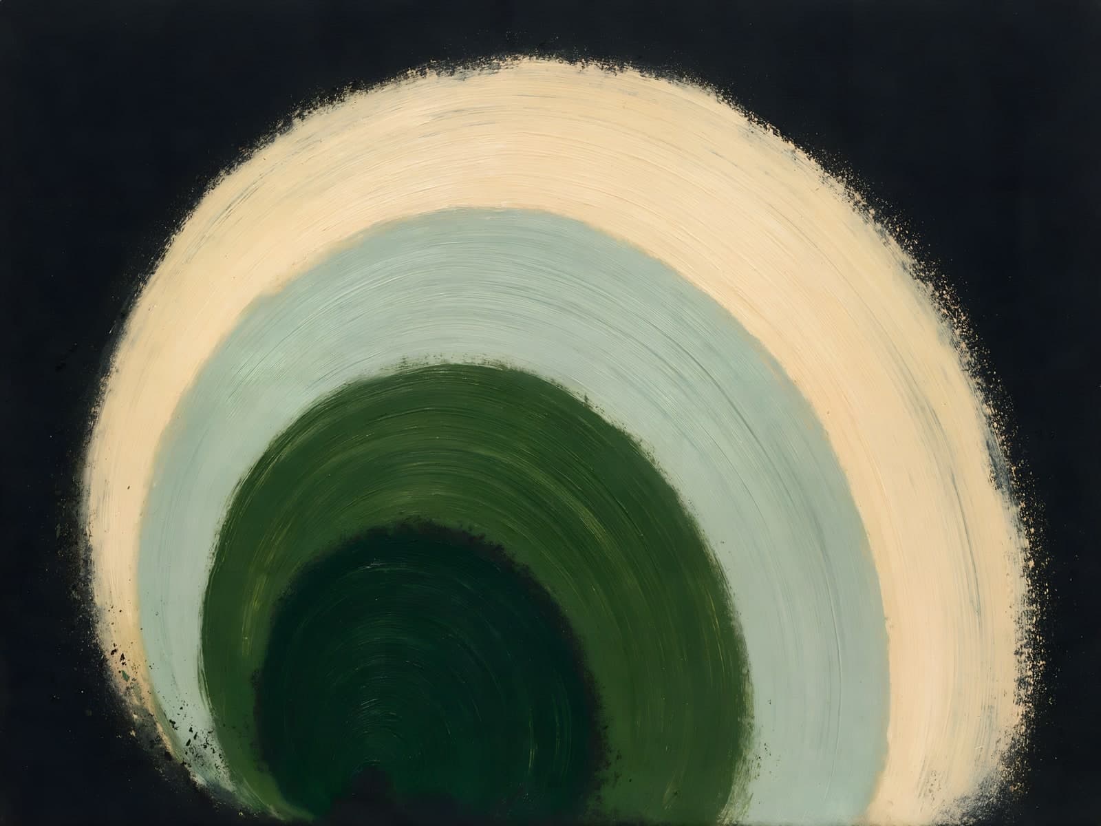 Ronde banen in crème, lichtblauw en groen