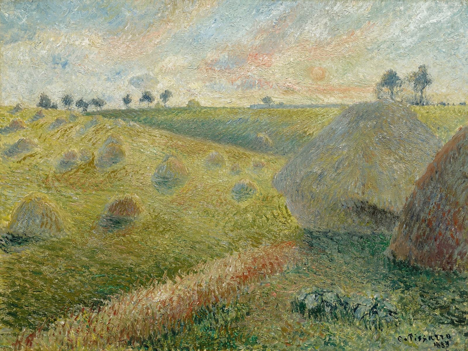 Landschap met hooimijten, Osny