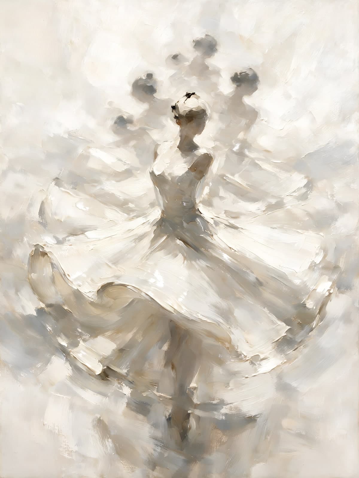 Draaiende danseres in witte jurk