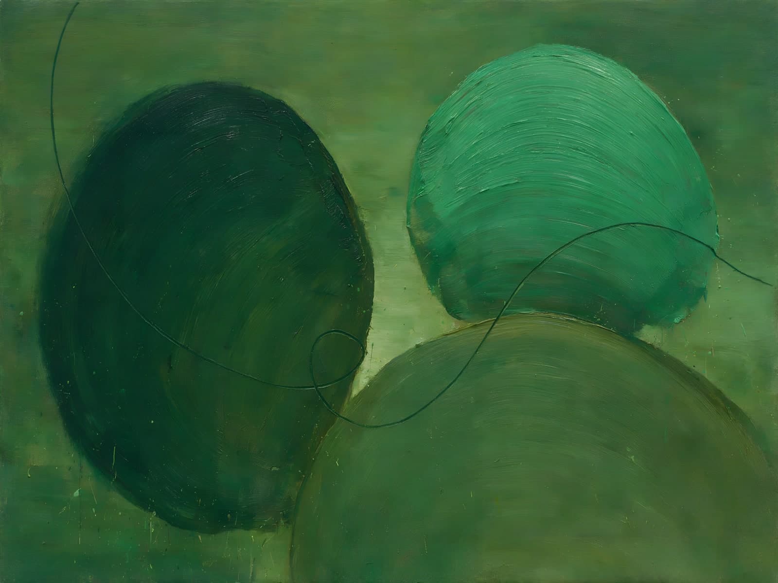 Drie groene cirkels met een dunne lijn