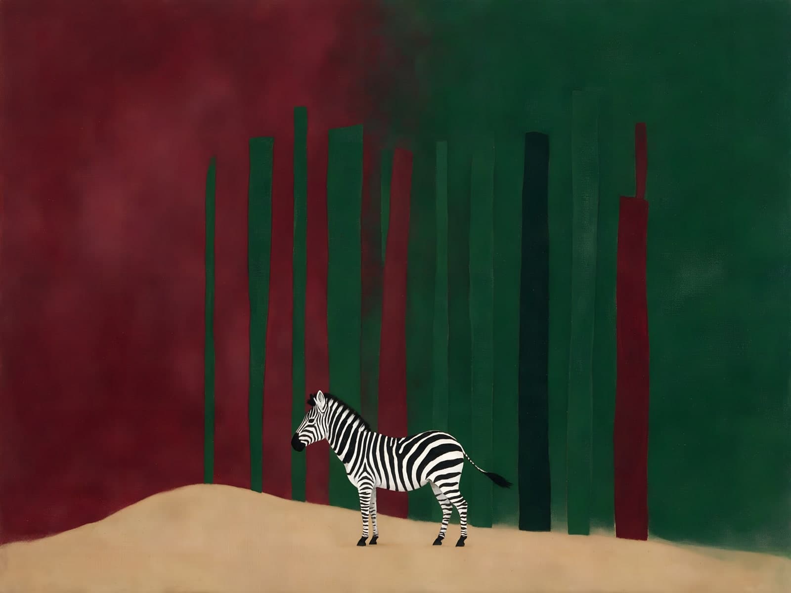 Zebra voor rode en groene balken