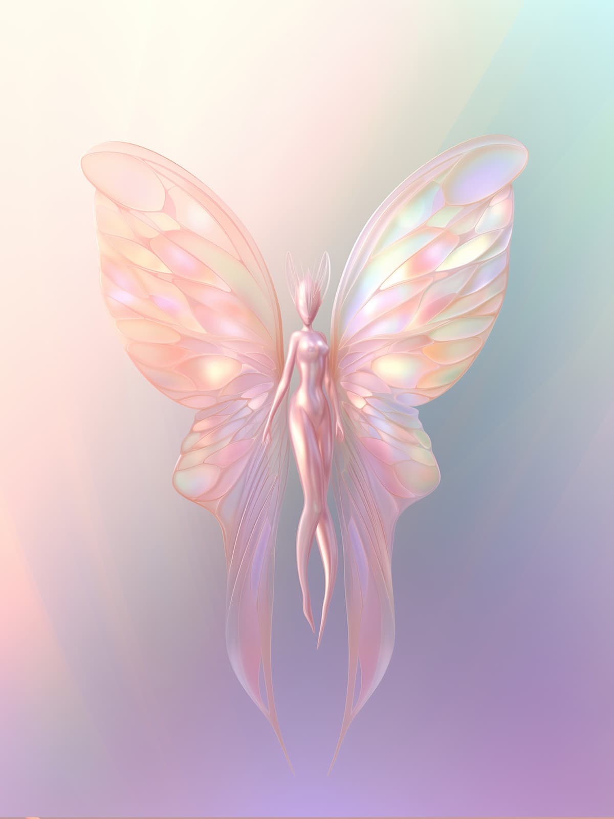 Roze vlinderfee in pastelnevel