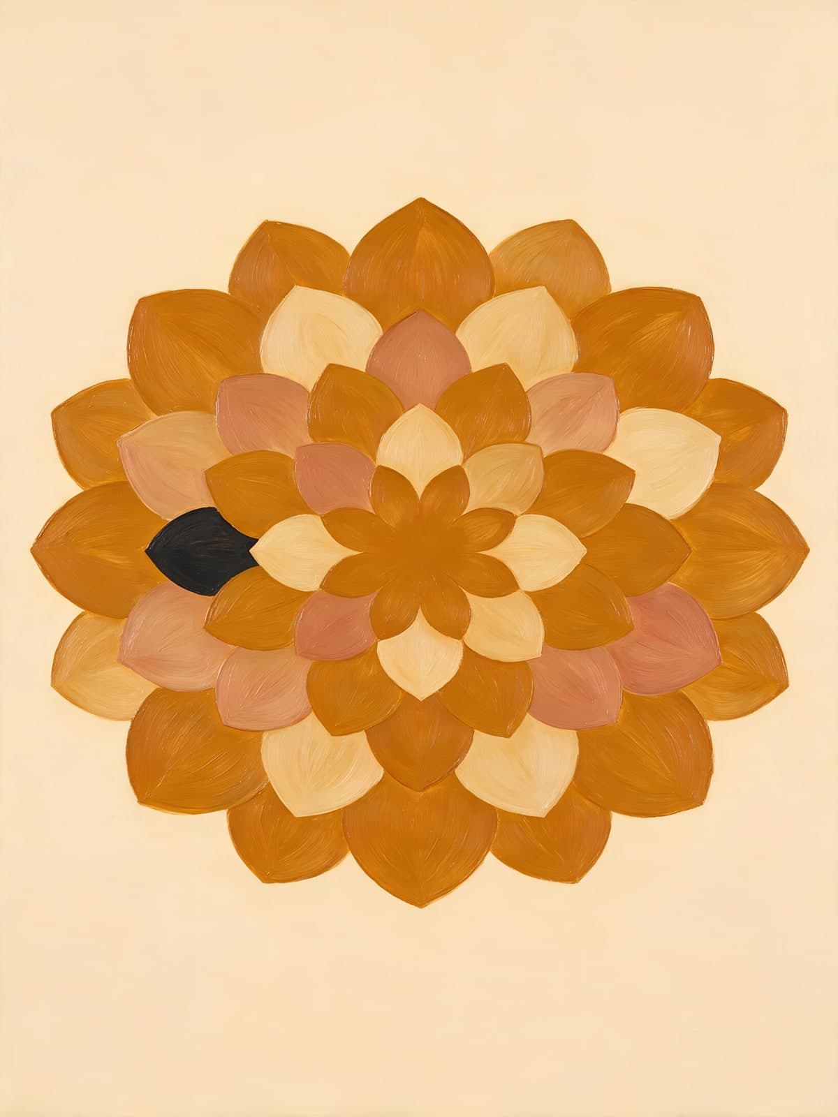 Gouden bloemblaadjes in een ronde mandala