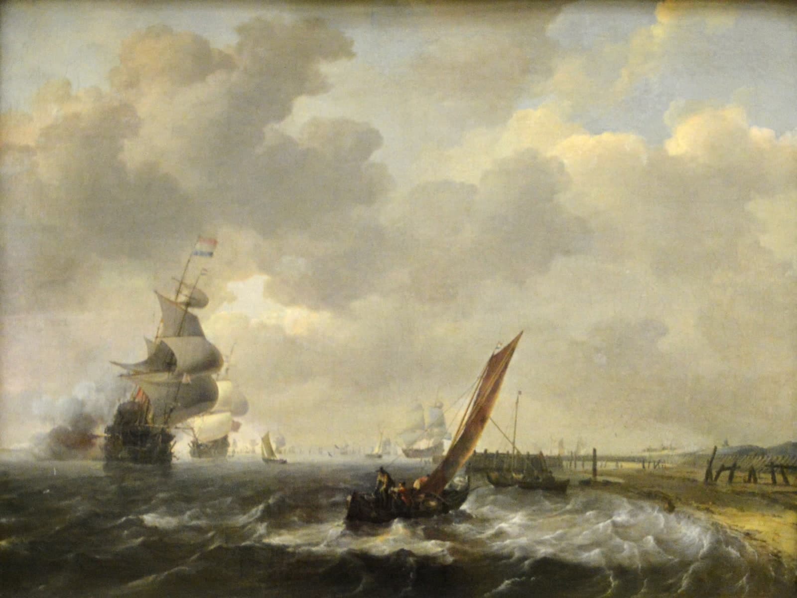 Schepen voor de kust bij Den Helder