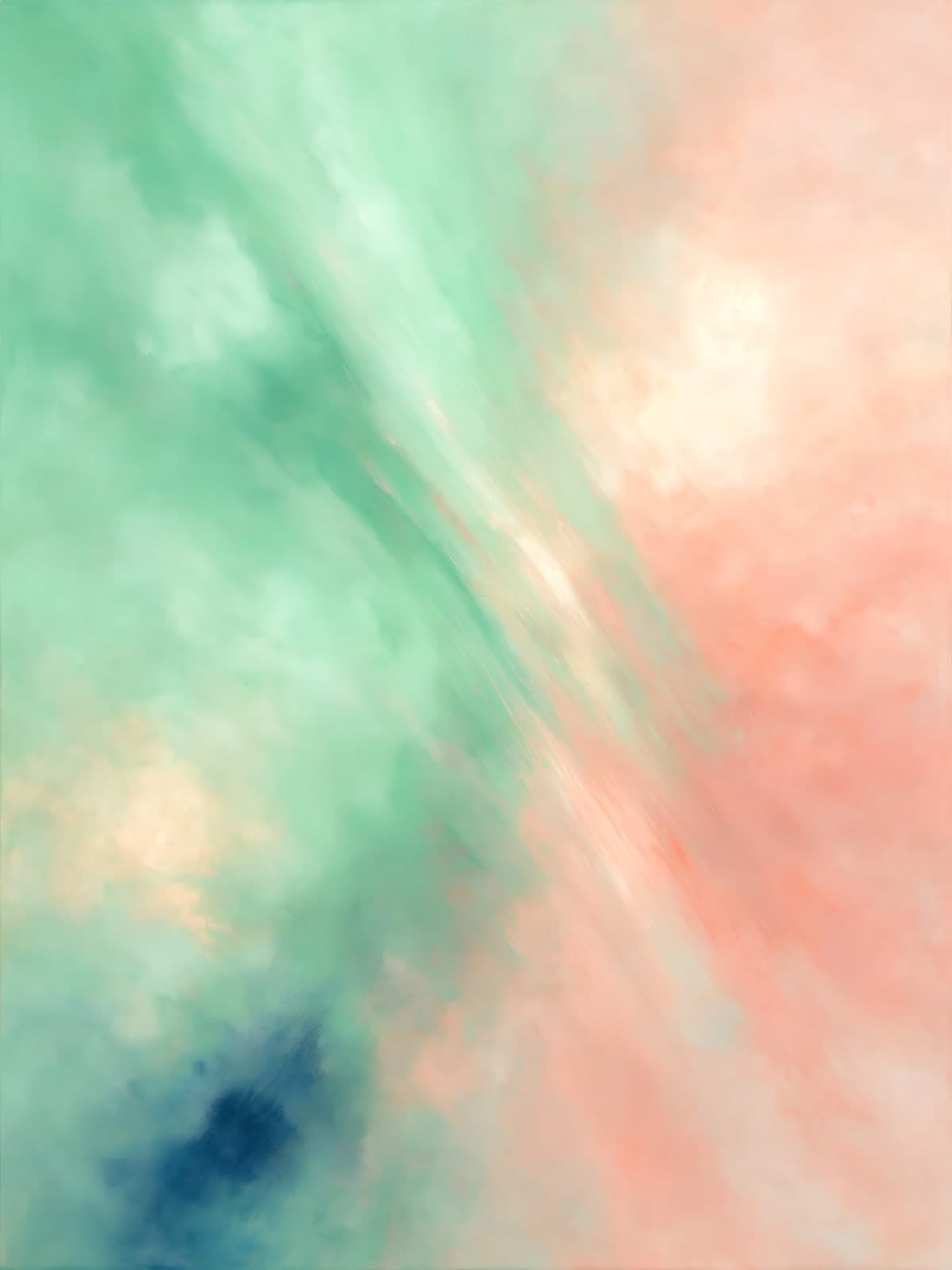 Mintgroene en roze nevel met lichte streep