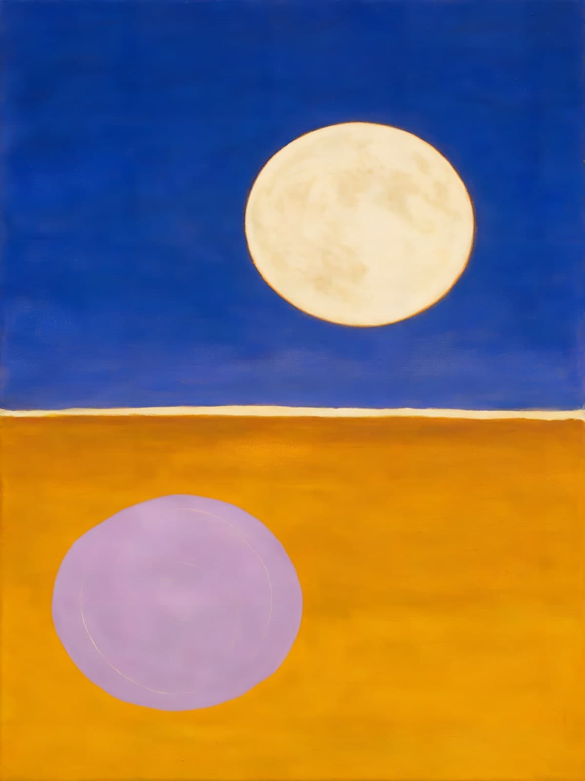 Volle maan boven gele vlakte
