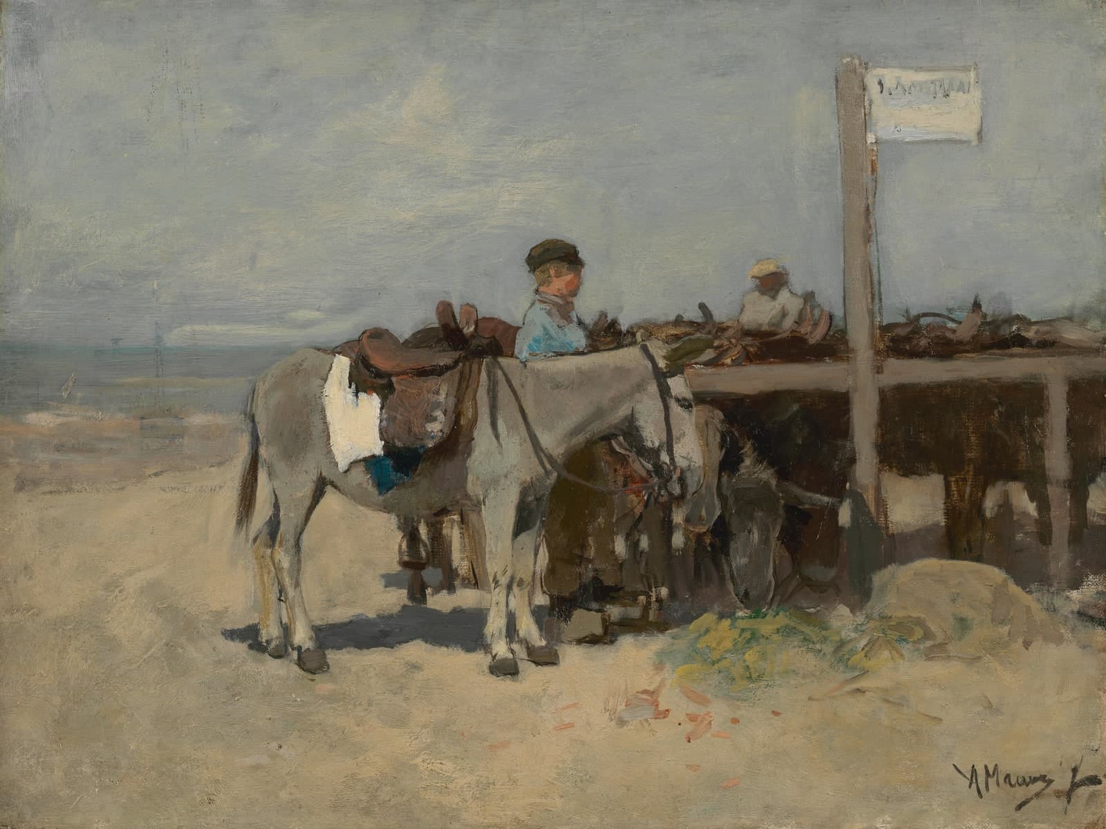 Ezelstandplaats op het strand te Scheveningen