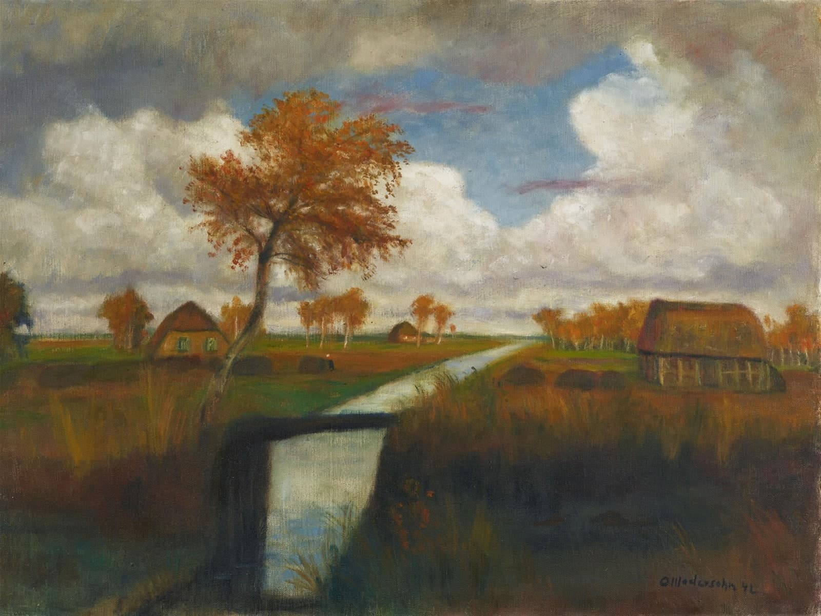 Herfst in het veen, veenbrug