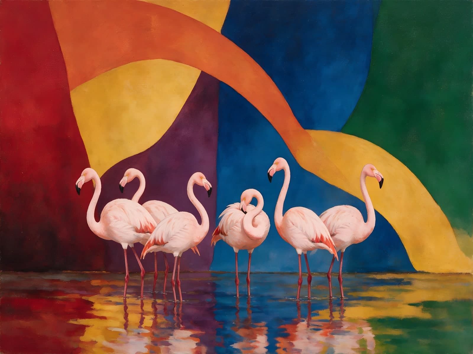 Roze flamingo's voor kleurrijke bogen
