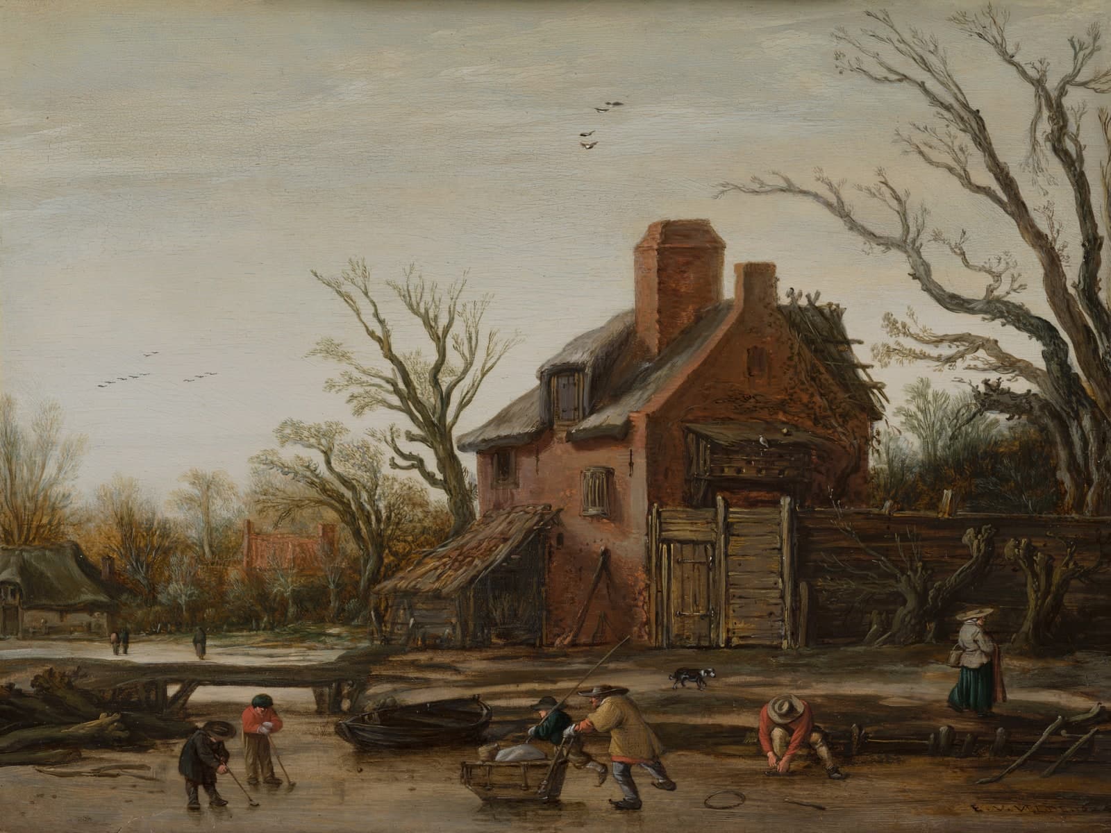 Winterlandschap met boerderij