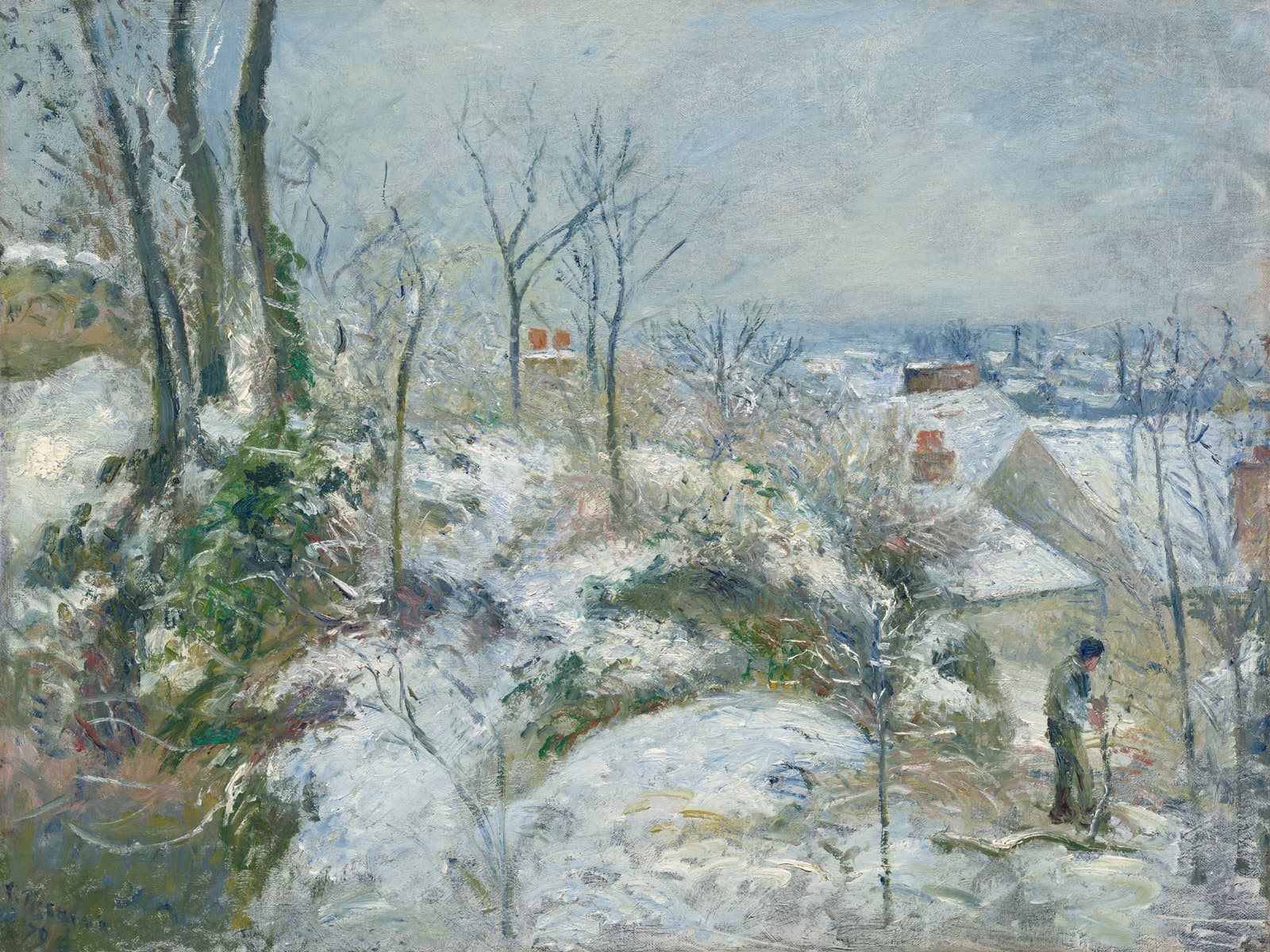 Konijnenwarande bij Pontoise, sneeuw