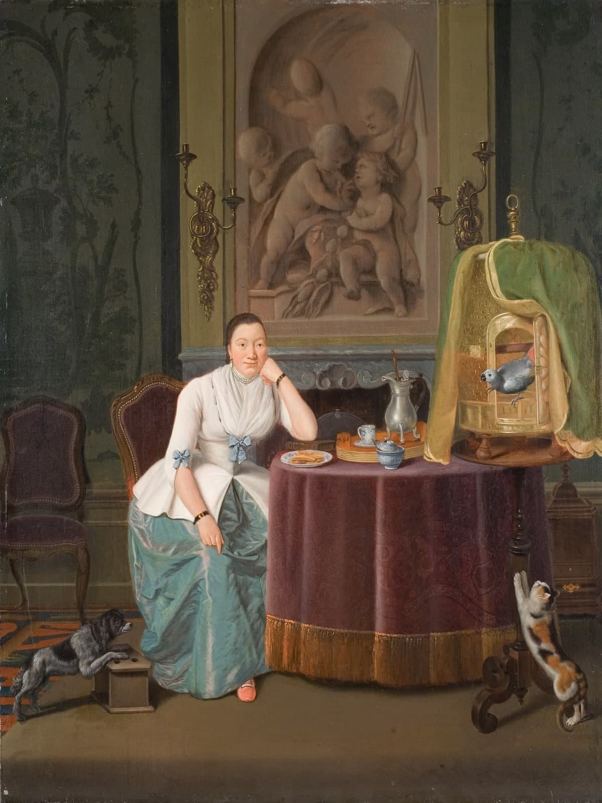 Dame in een interieur