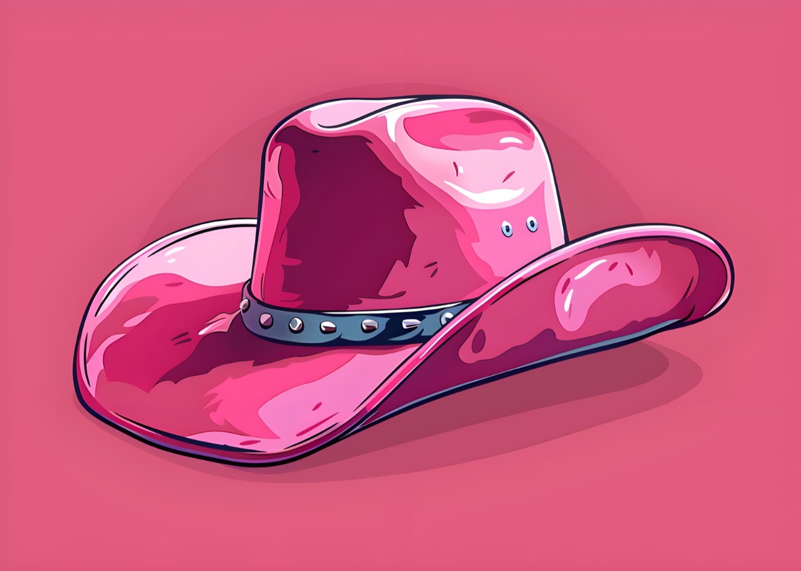 Roze cowboyhoed met studs