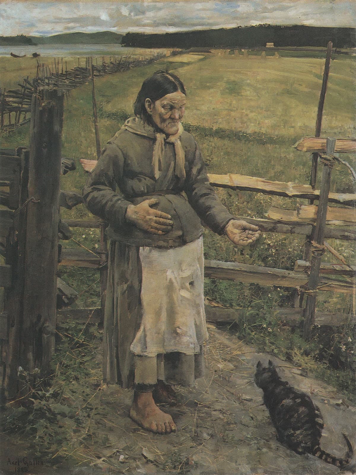 Oude vrouw met een kat