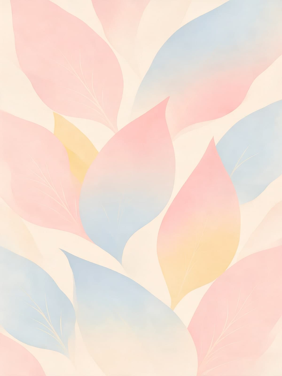 Roze en blauwe pastelbladeren