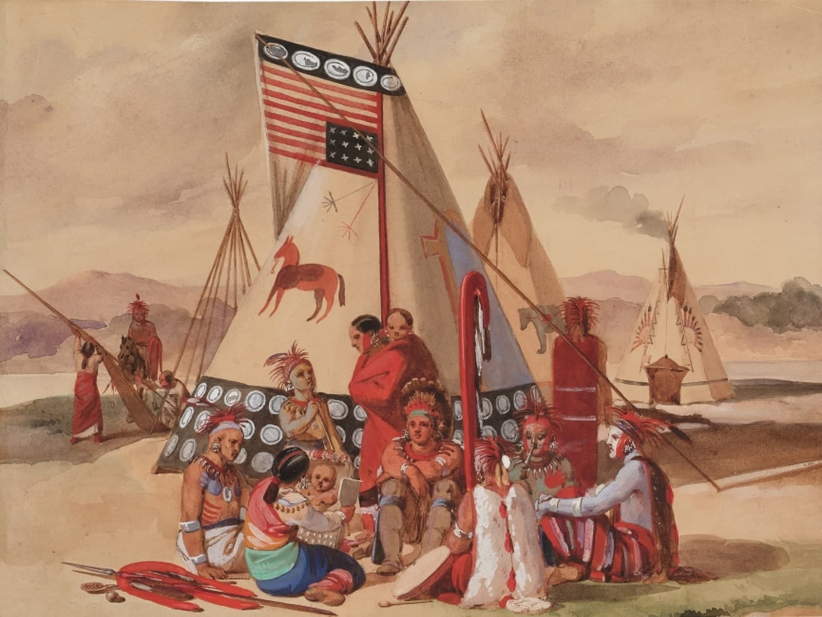 Een kamp van de Sioux