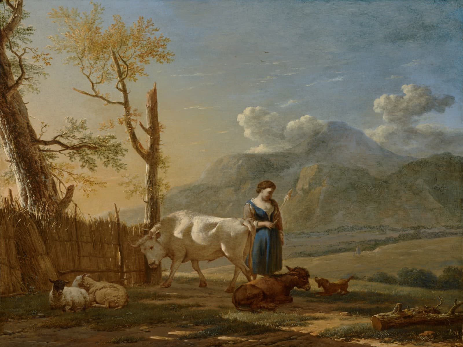 Landschap met herderin