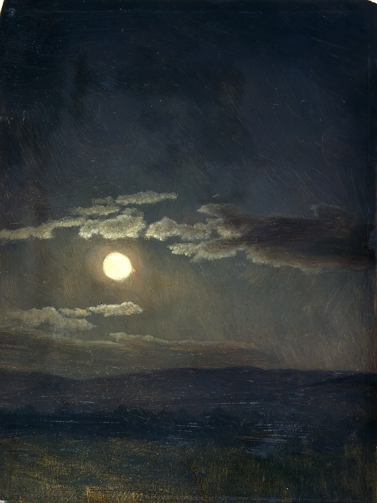 Wolkenstudie bij maanlicht