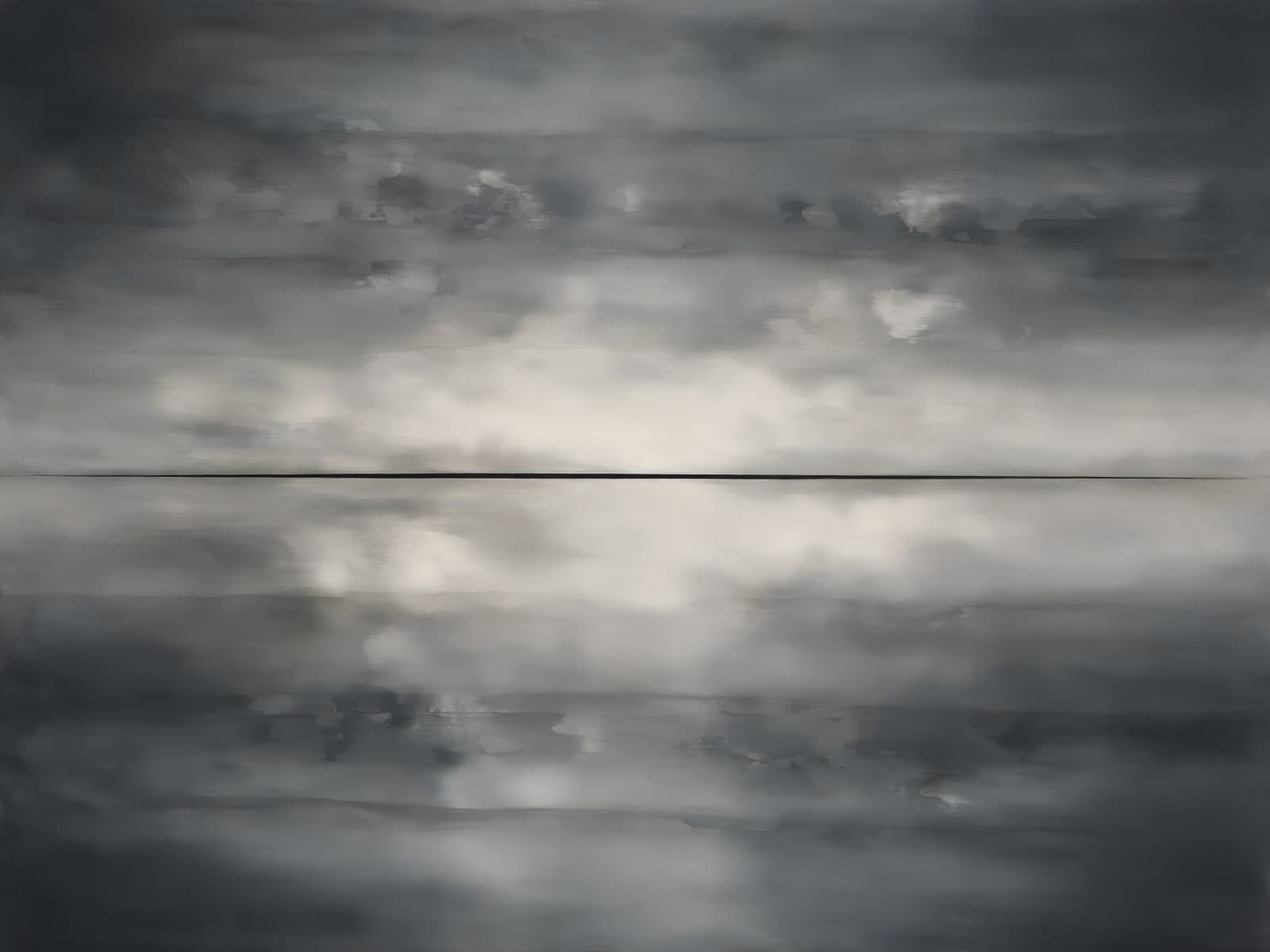 Grijze wolkenluchten boven een dunne horizon