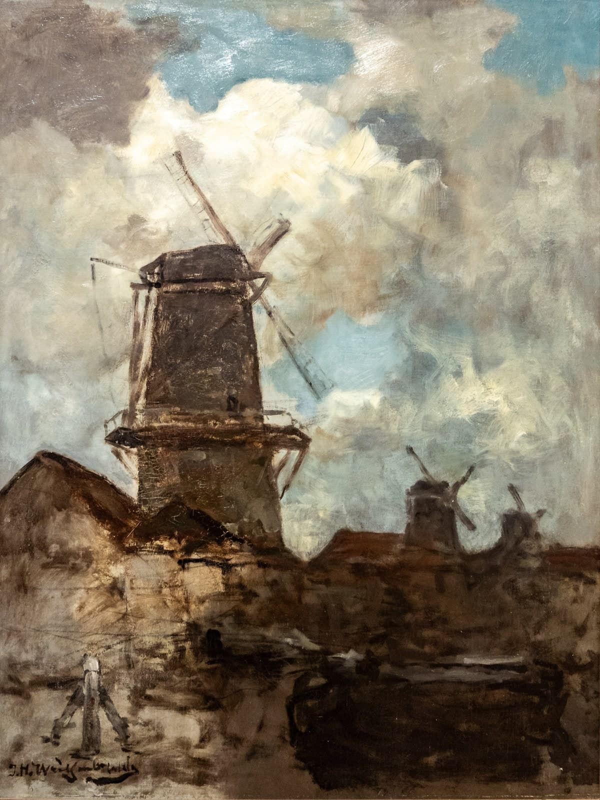 Gezicht op drie molens