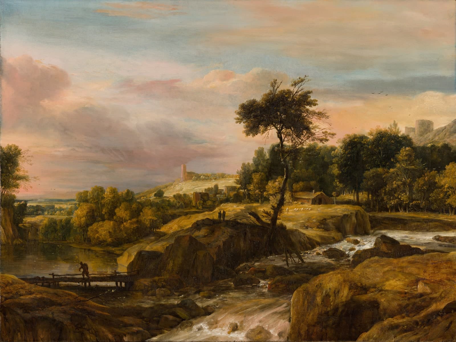 Berglandschap met waterval
