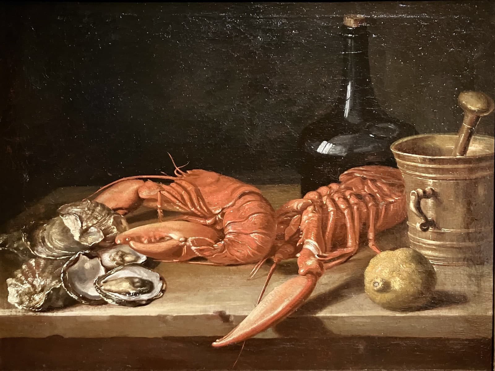 Stilleven met kreeften en oesters