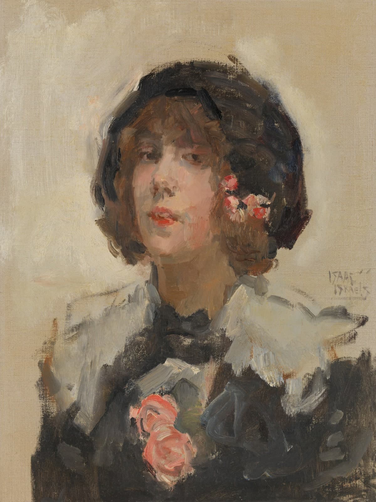Portret van een vrouw met kort bruin haar