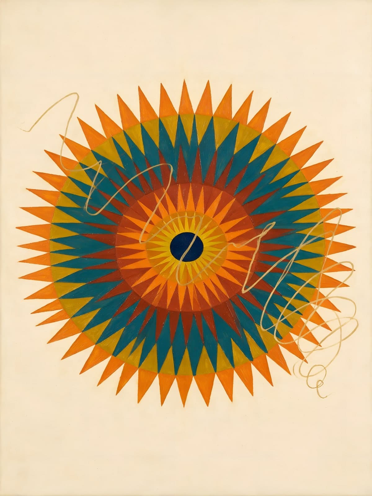 Stralende ster in oranje en groenblauw