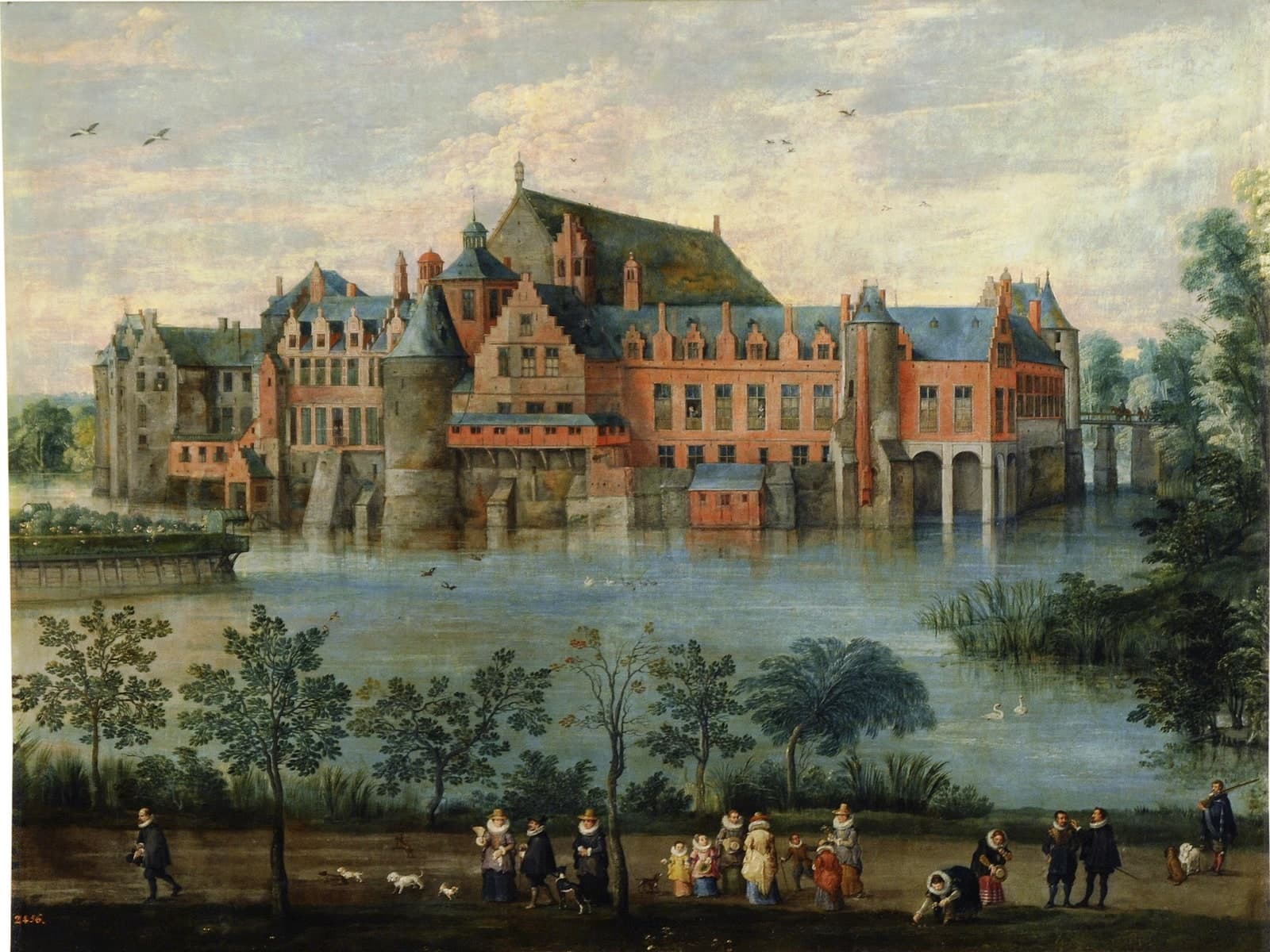 Kasteel van Tervuren met aartshertogen Albrecht en Isabella