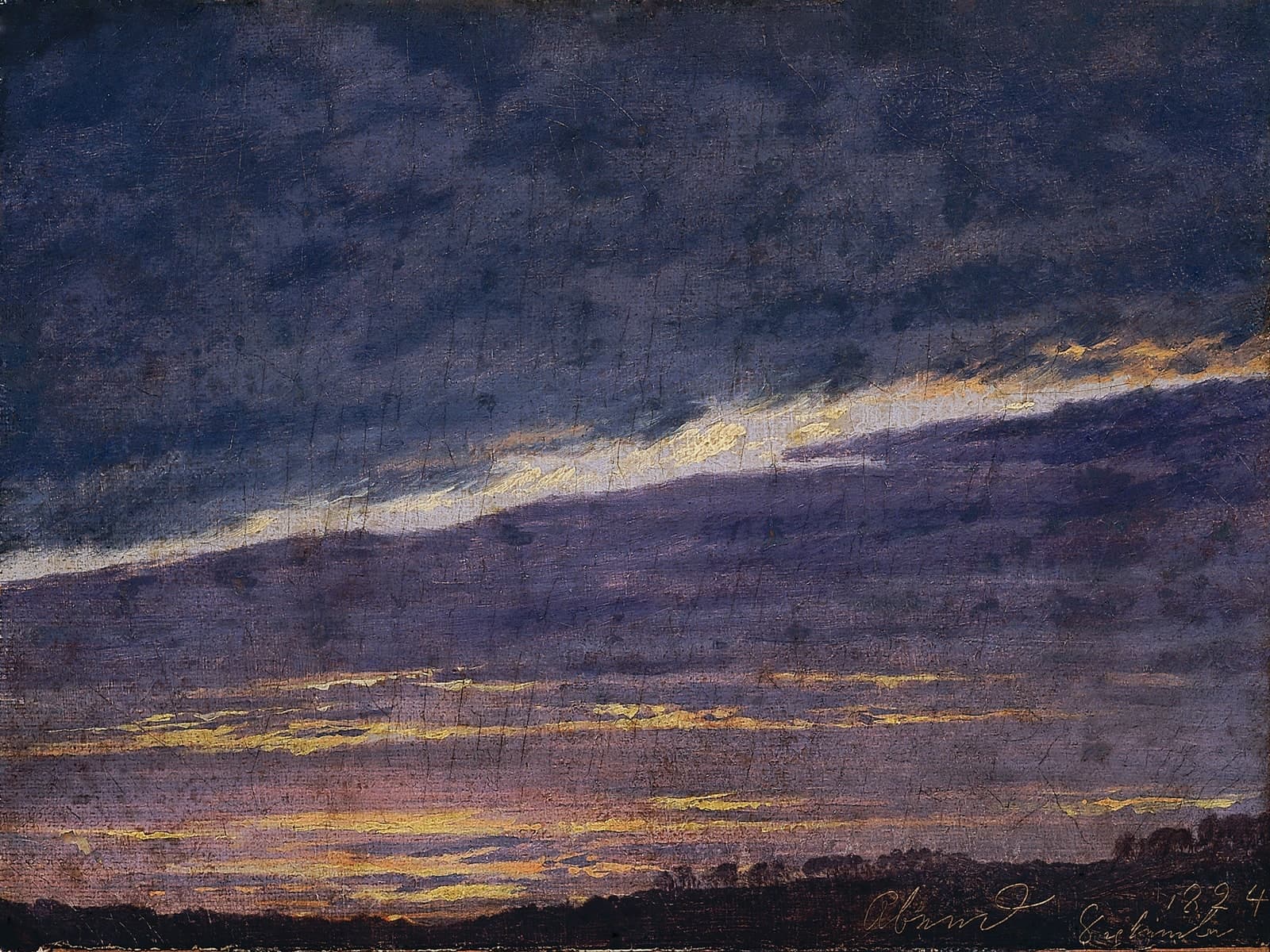 Nachtelijke bewolkte lucht, avond