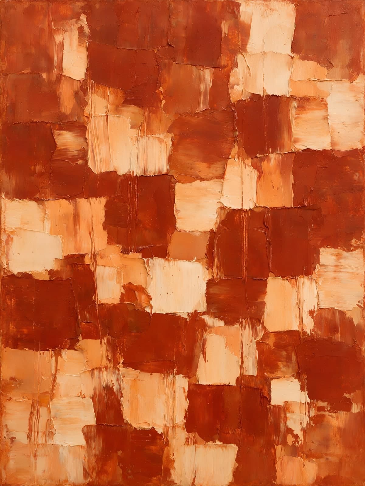 Terracotta vlakken in oranje en crème