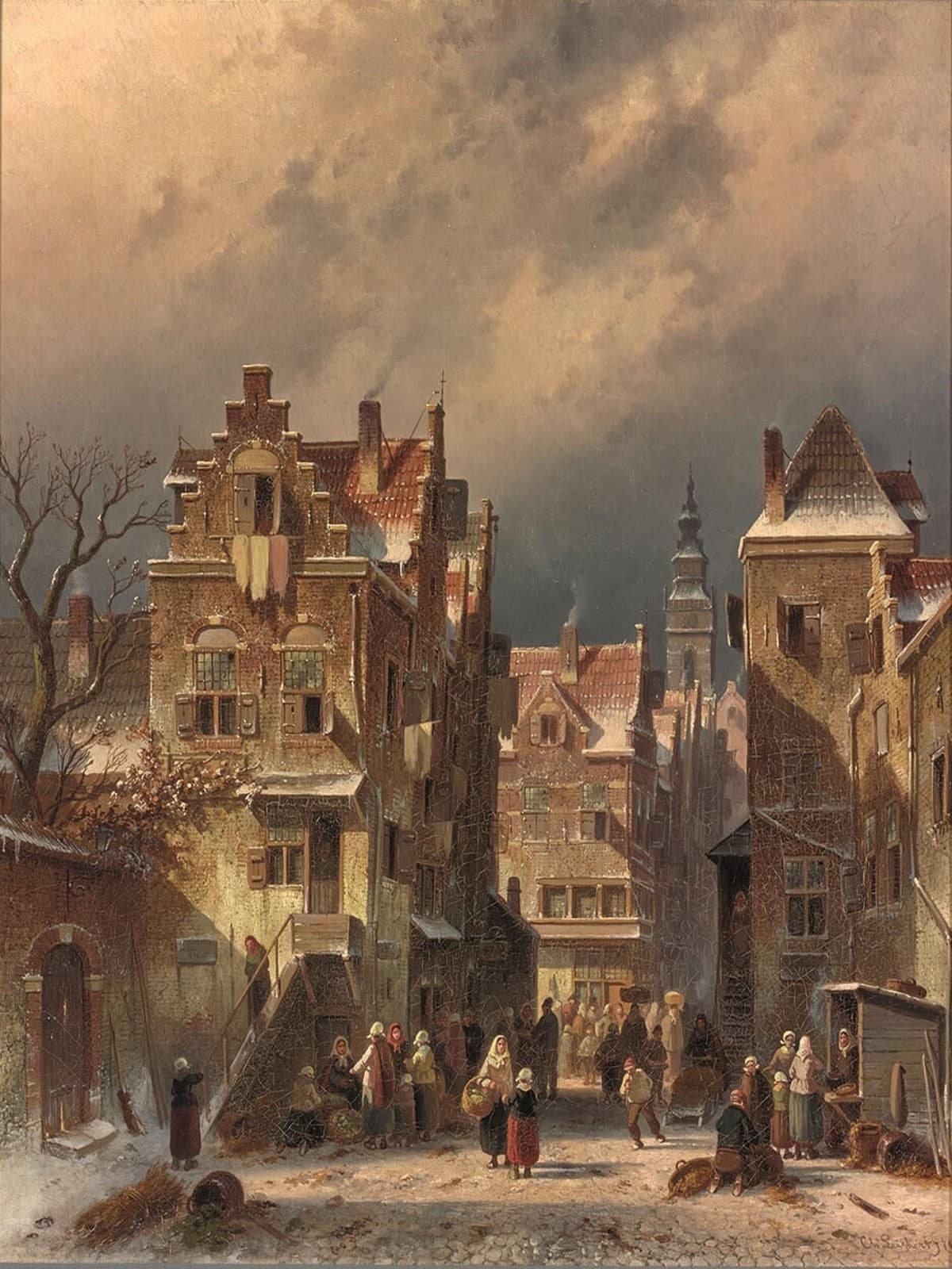 Stadsgezicht in de winter