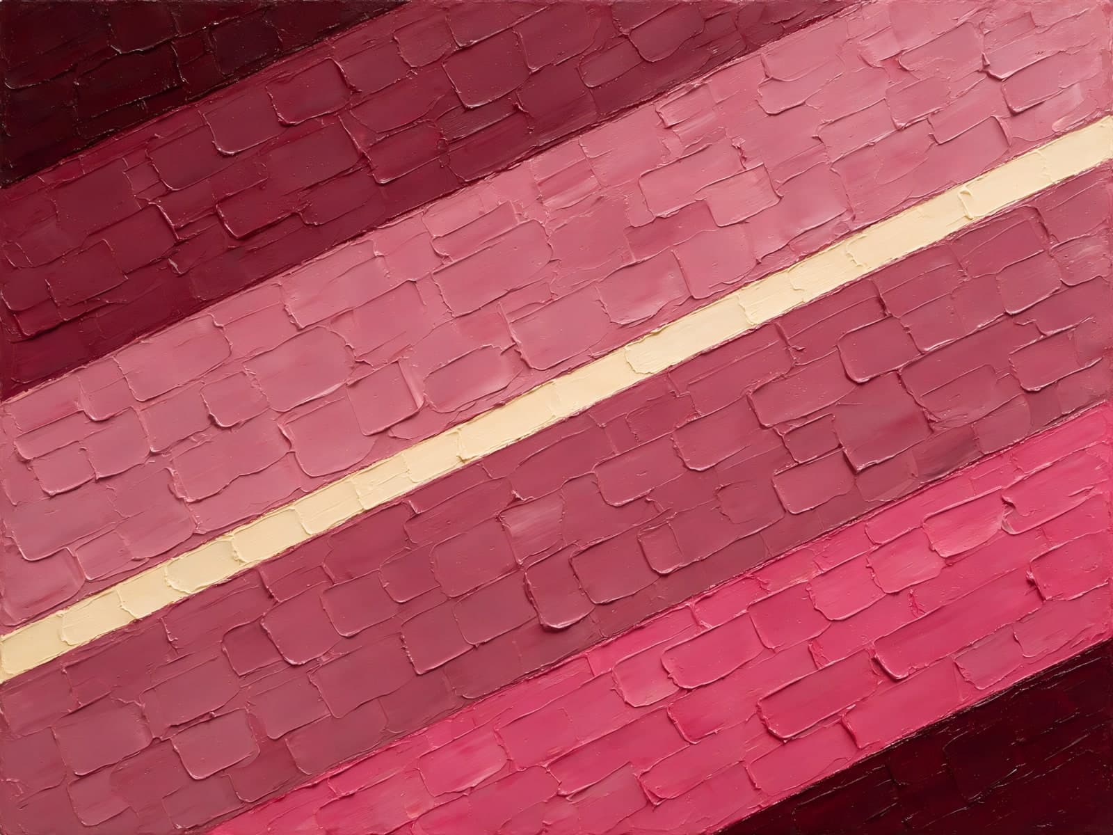 Schuine roze banen met een crème streep