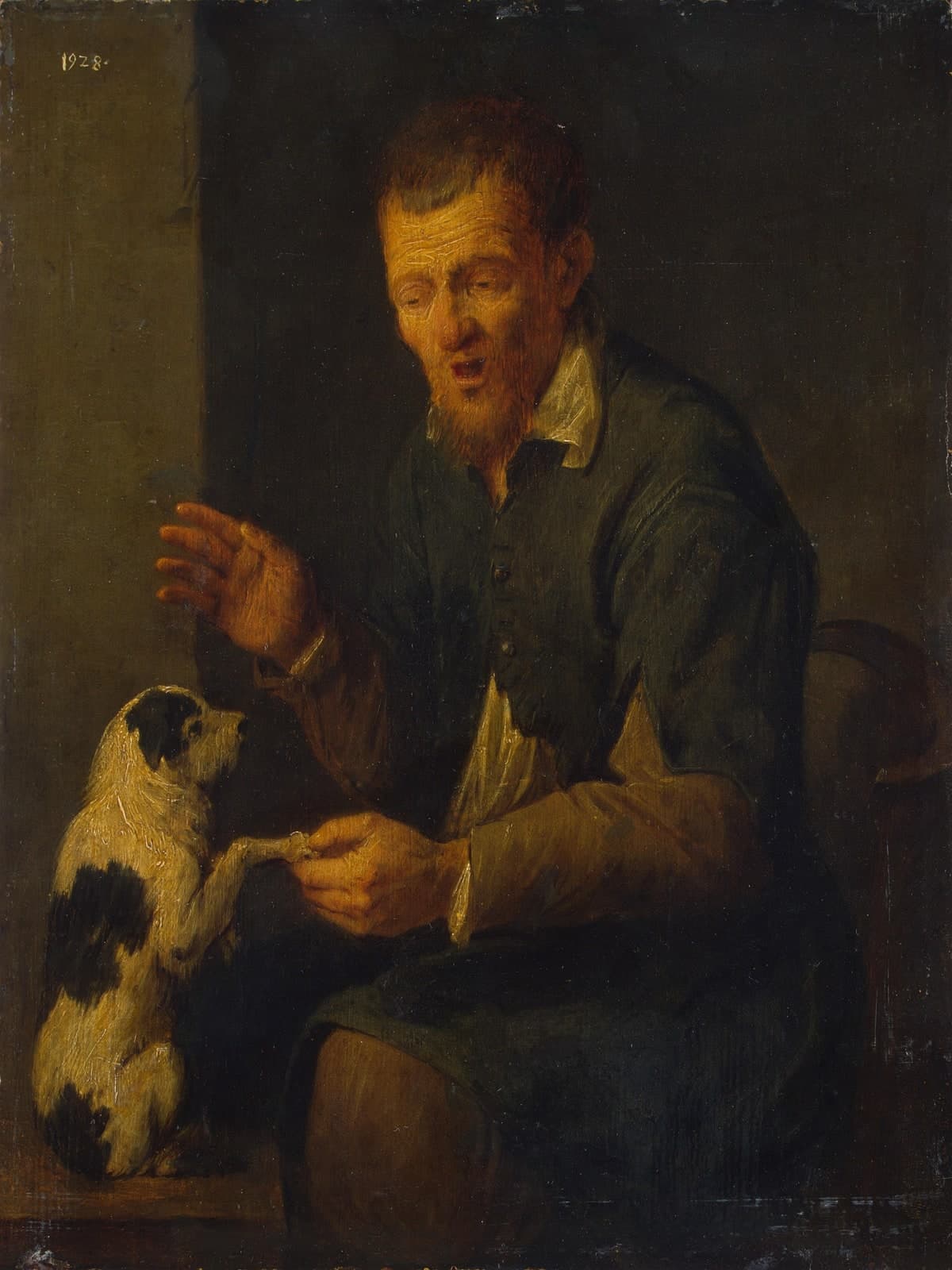 Boer met een hond